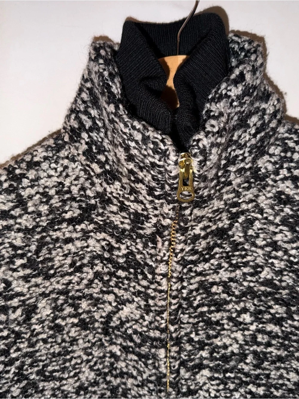 J. Crew Black and White Marled Wool Coat - Picture 4 of 6